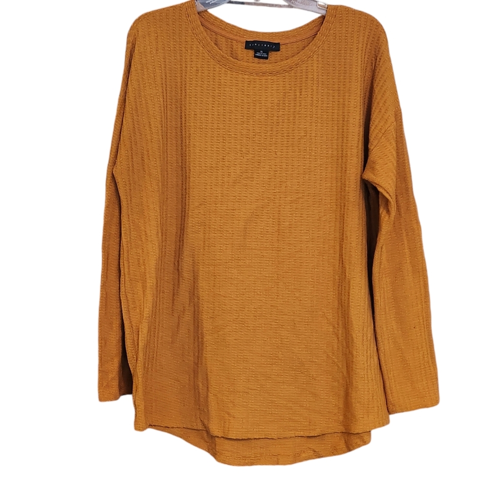Sanctuary Cotton Textured Pullover top, size x-large, long sleeves